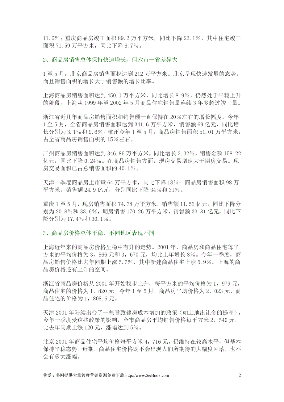 （市场分析）房地产市场形势与发展态势分析——六市一省房地产市场形势分析报告_第2页