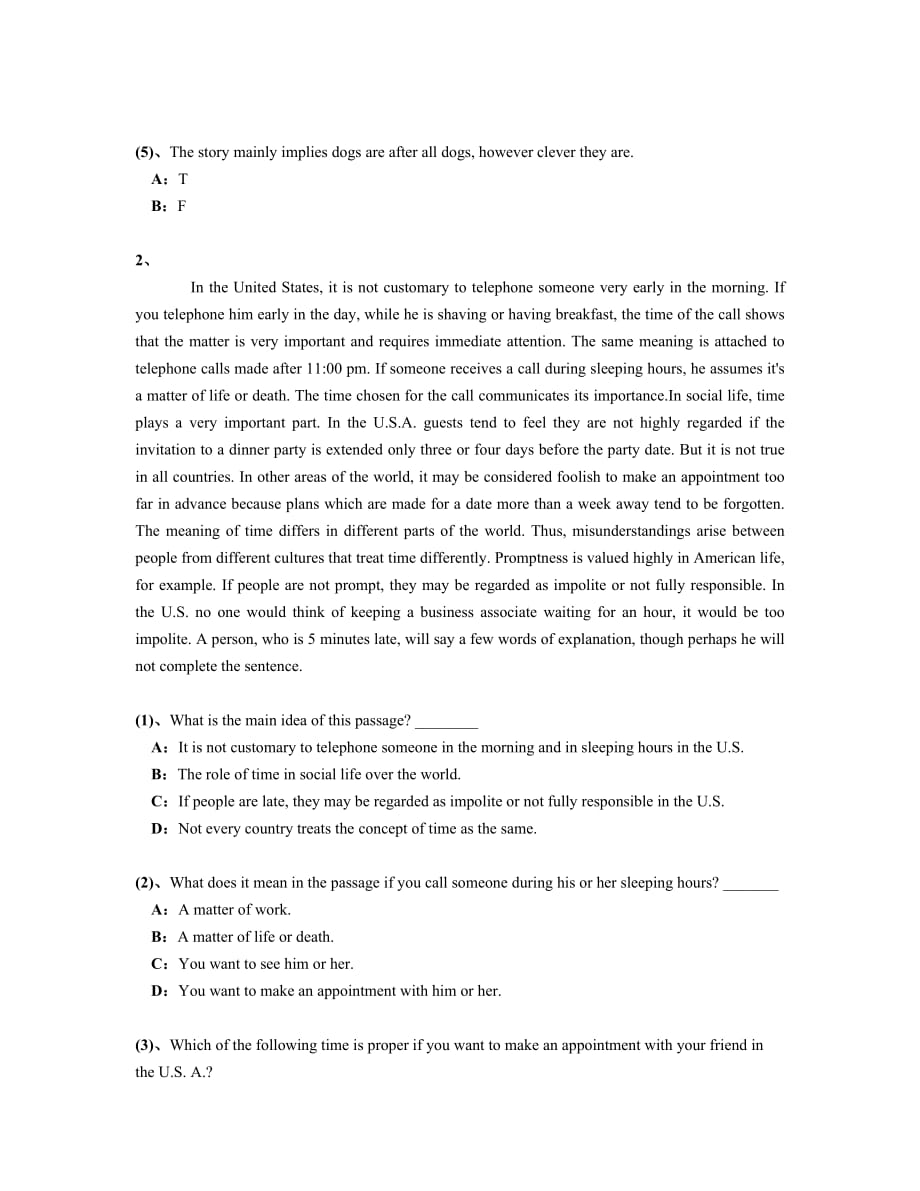 2012年4月电大-网院统考大学英语B模拟题4_第3页