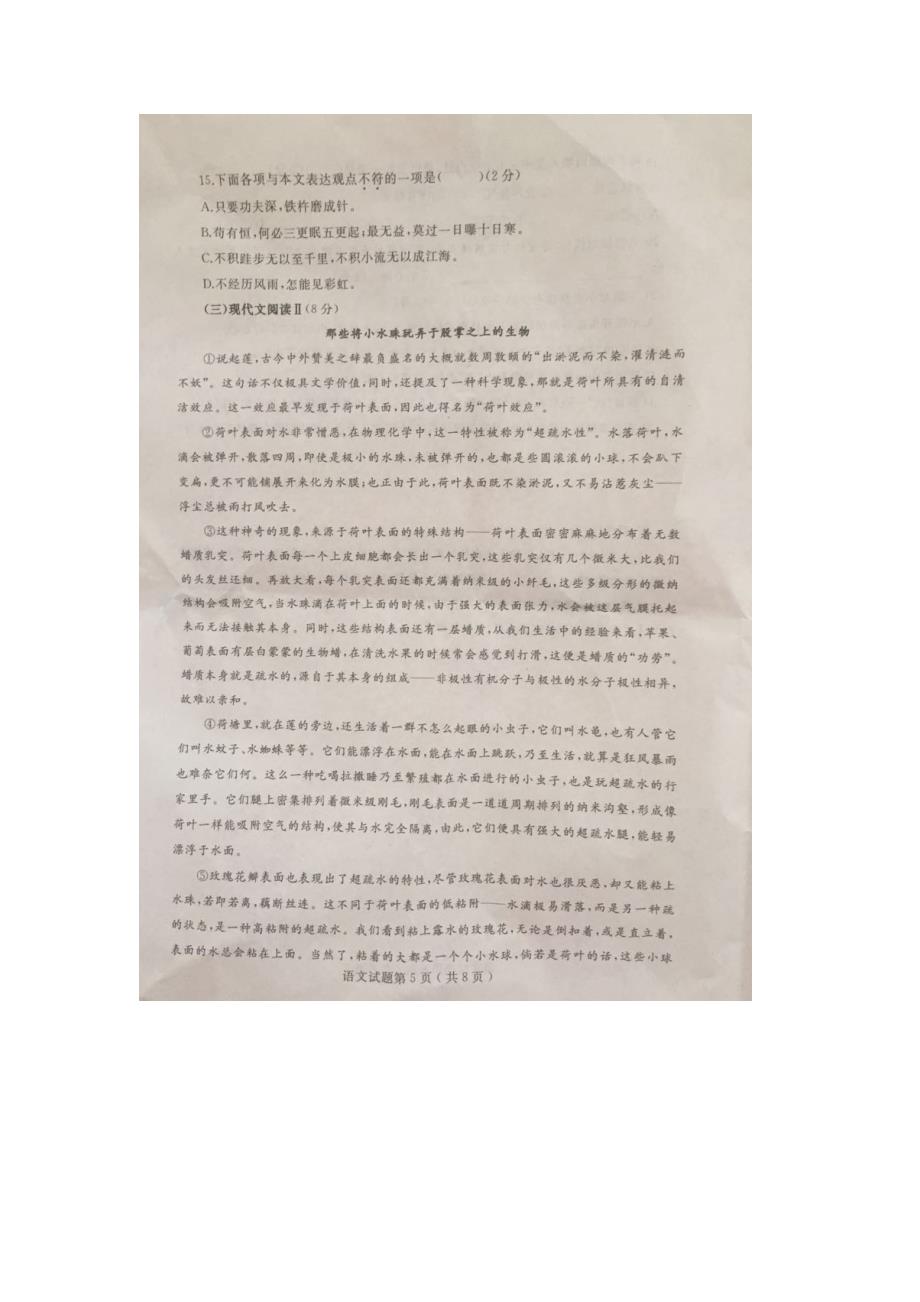 山东省烟台市中考语文试题（图片版含答案）_第4页