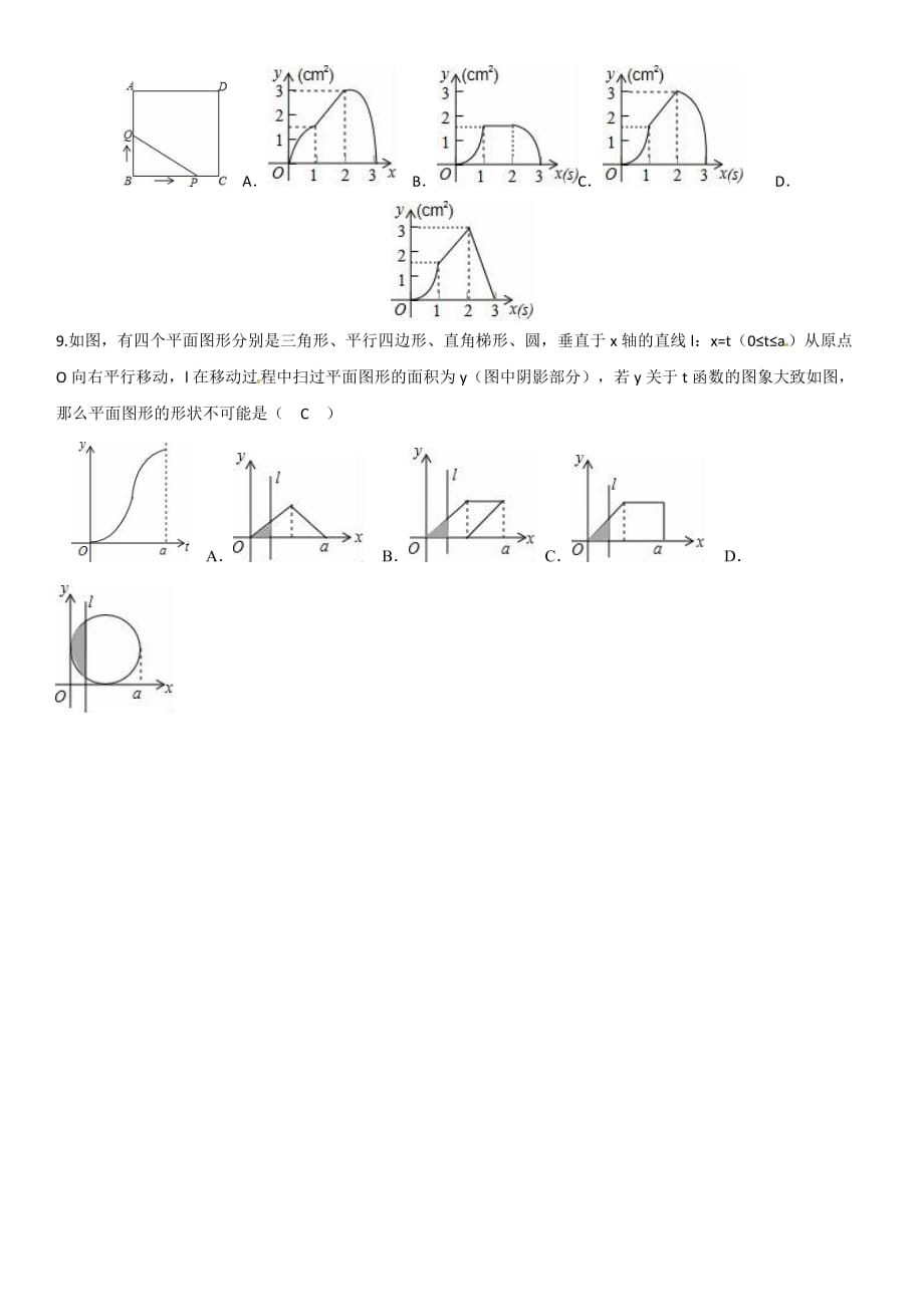 河南省中考数学选填题重难点题型（一）函数图象信息题_第3页