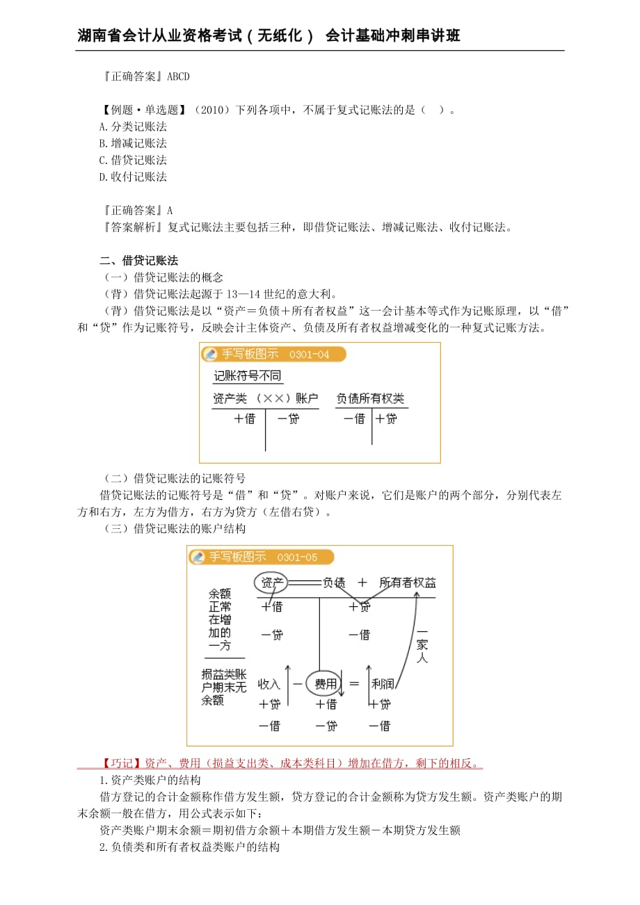 2012最新最全会计从业会计基础知识重点总结_第3页