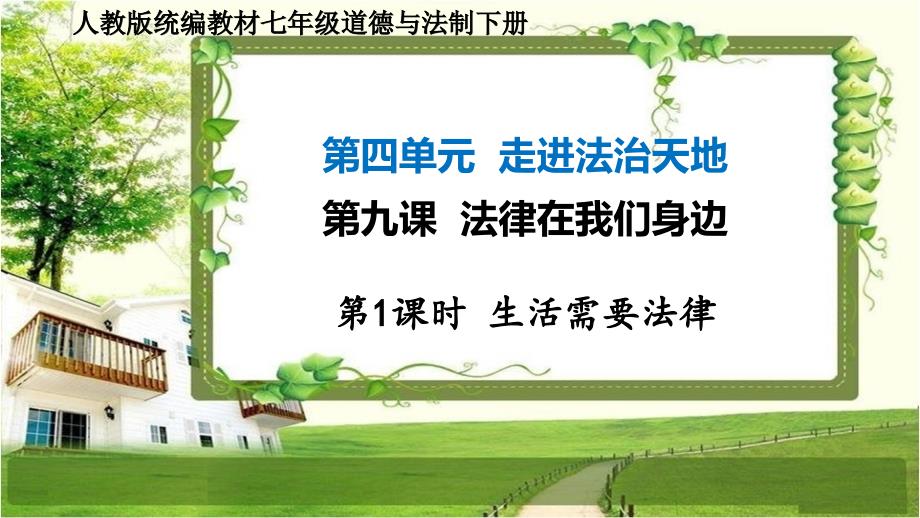 七年级道德与法制下册第九课法律保障生活_第1页