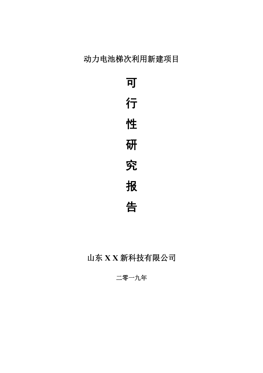 动力电池梯次利用新建项目可行性研究报告-可修改备案申请_第1页