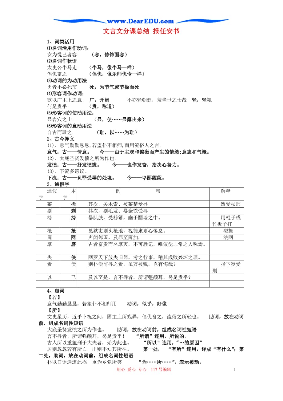 文言文分课总结报任安书人教.doc_第1页