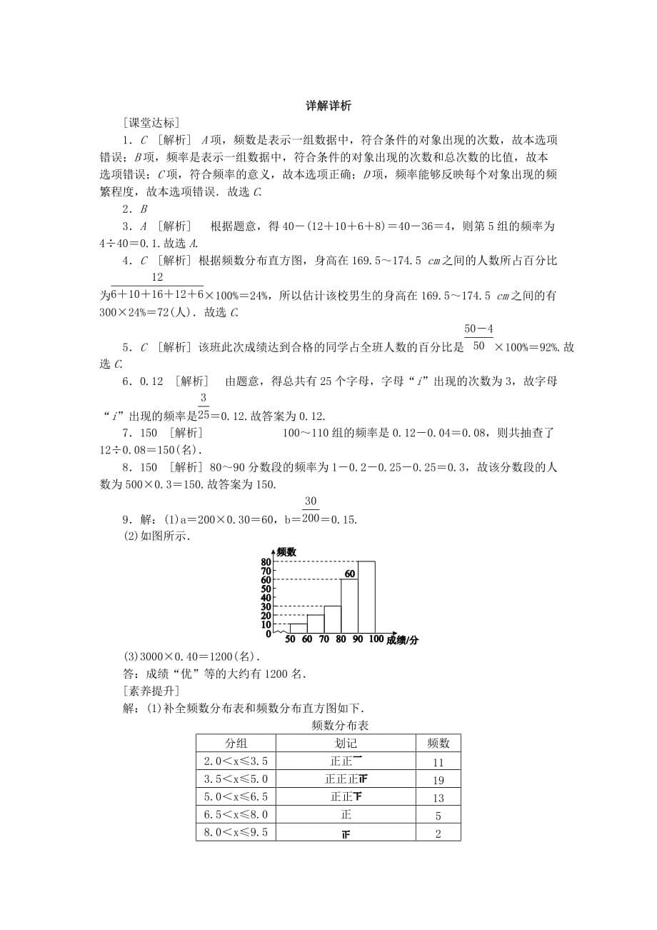 八年级数学下册第十八章数据的收集与整理18.4频数分布表与直方图练习新版冀教版_第5页