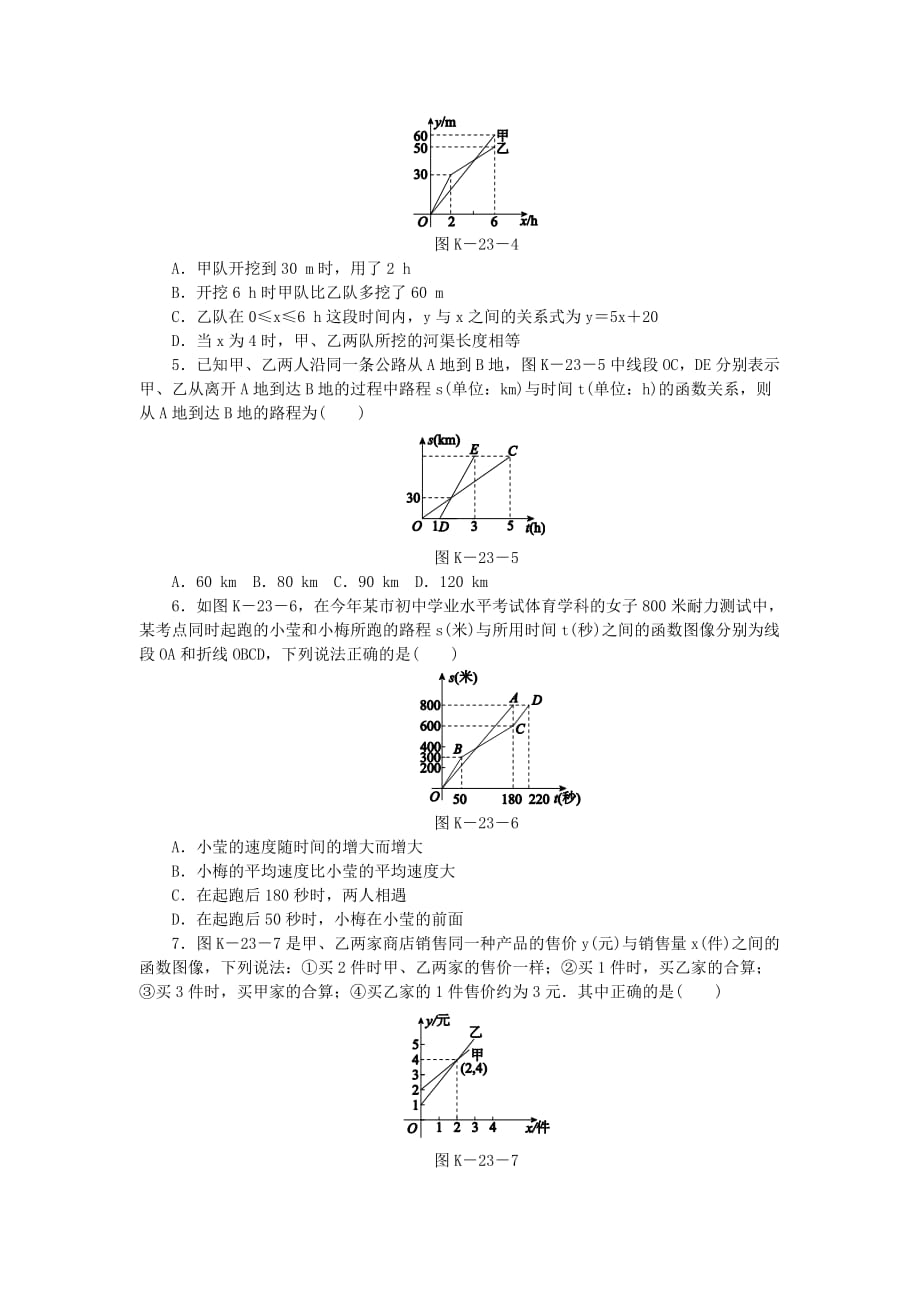 八年级数学下册第二十一章一次函数21.4一次函数的应用第2课时两个一次函数的应用练习新版冀教版_第2页