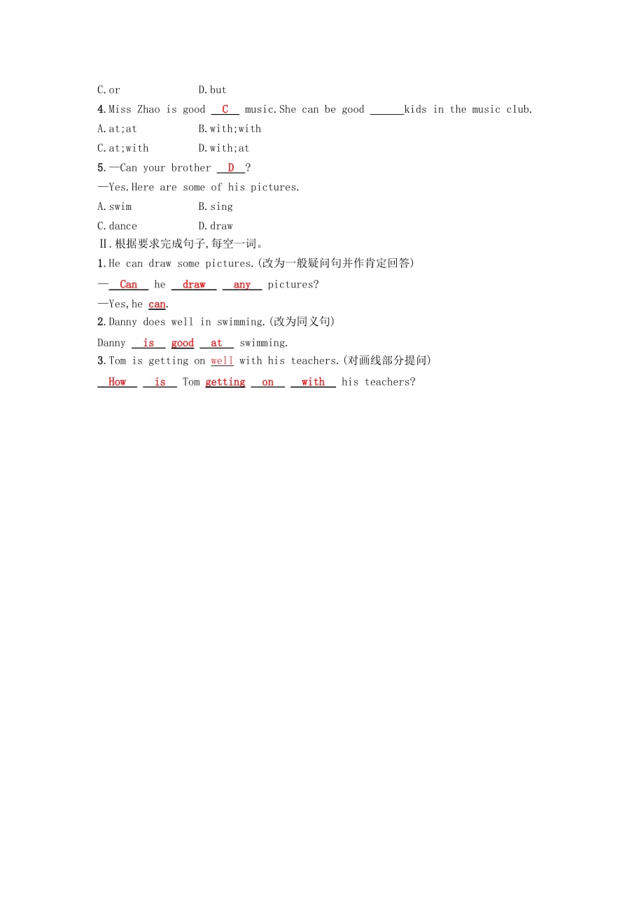 七年级英语下册Module2WhatcanyoudoUnit3Languageinuse课后练习新版外研版2_第2页