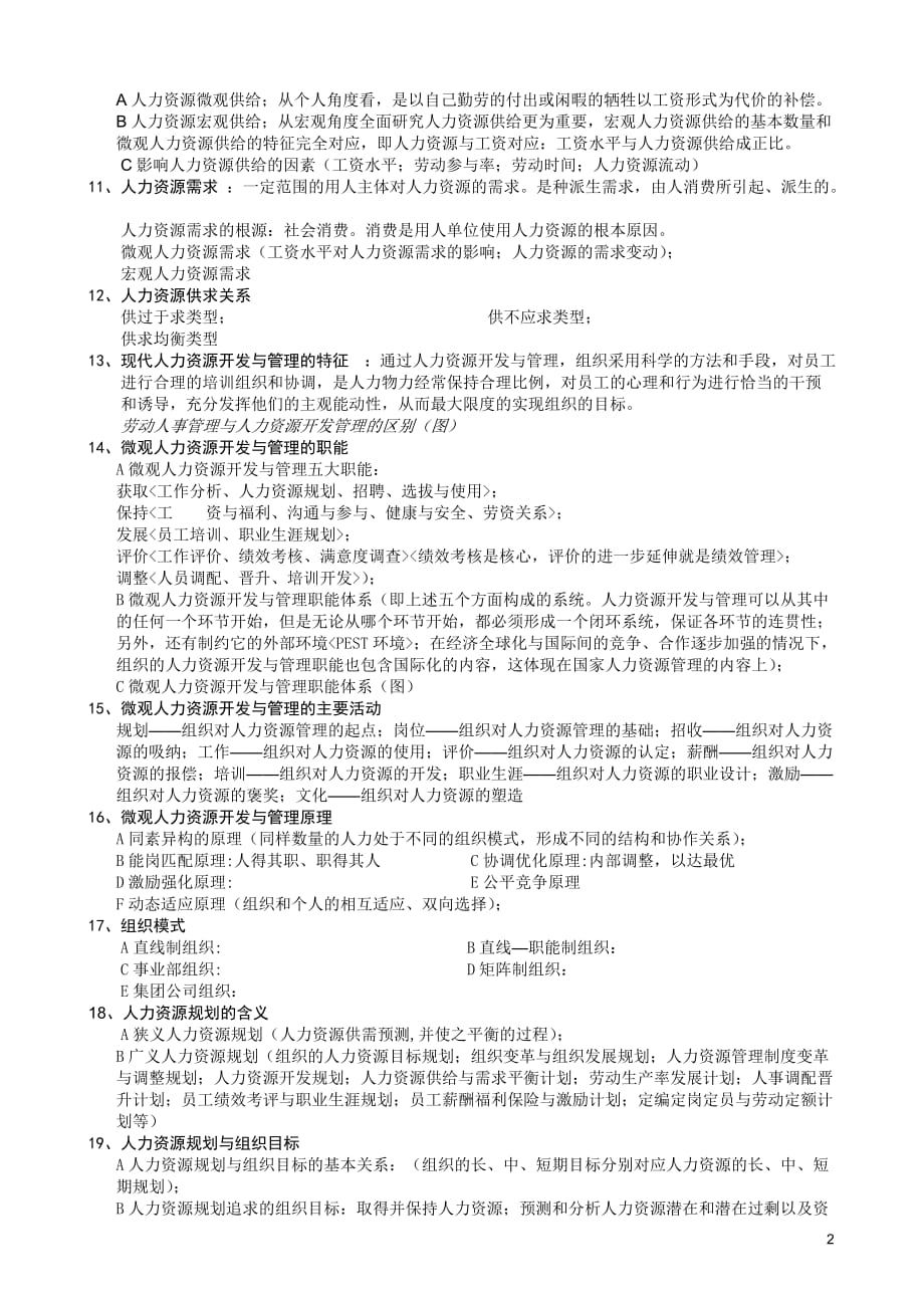 《人力资源开发与管理概论》复习资料_第2页