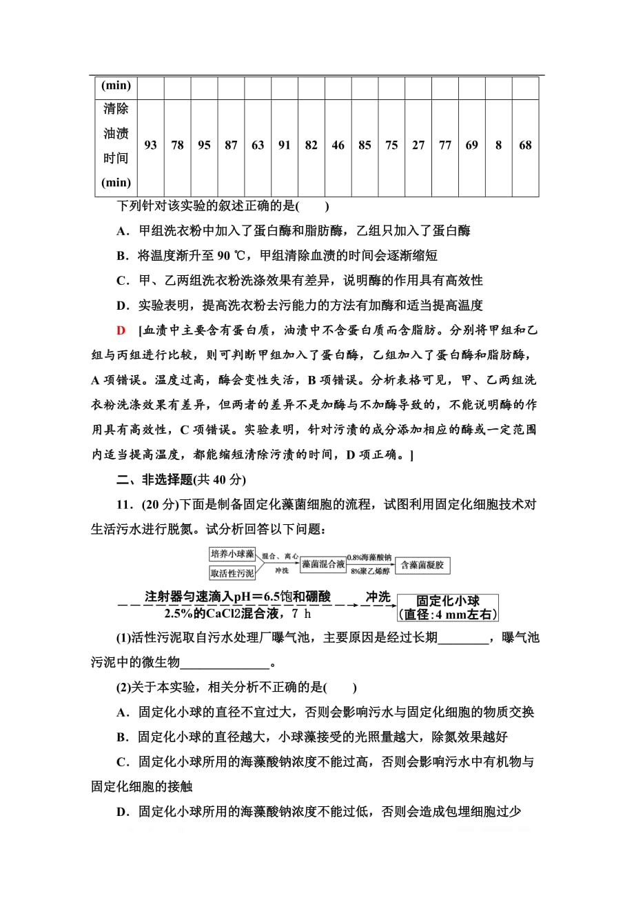 2019-2020学年高中生物新同步沪科版选修1章末测评：3 酶的制备及应用_第4页