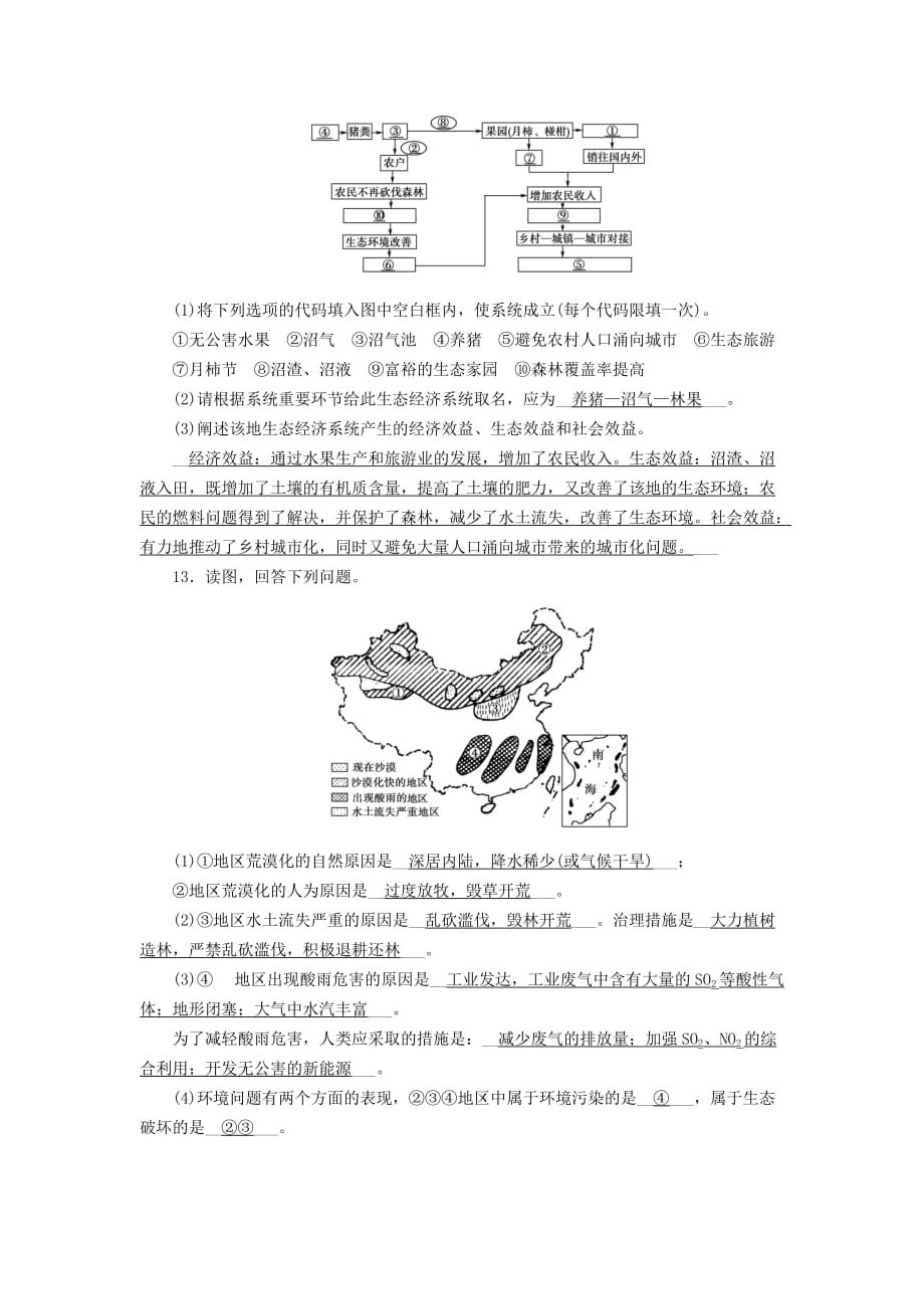 新课标高中地理第六章人类与地理环境的协调发展第2节中国的可持续发展实践巩固精练含解析新人教版必修2_第4页