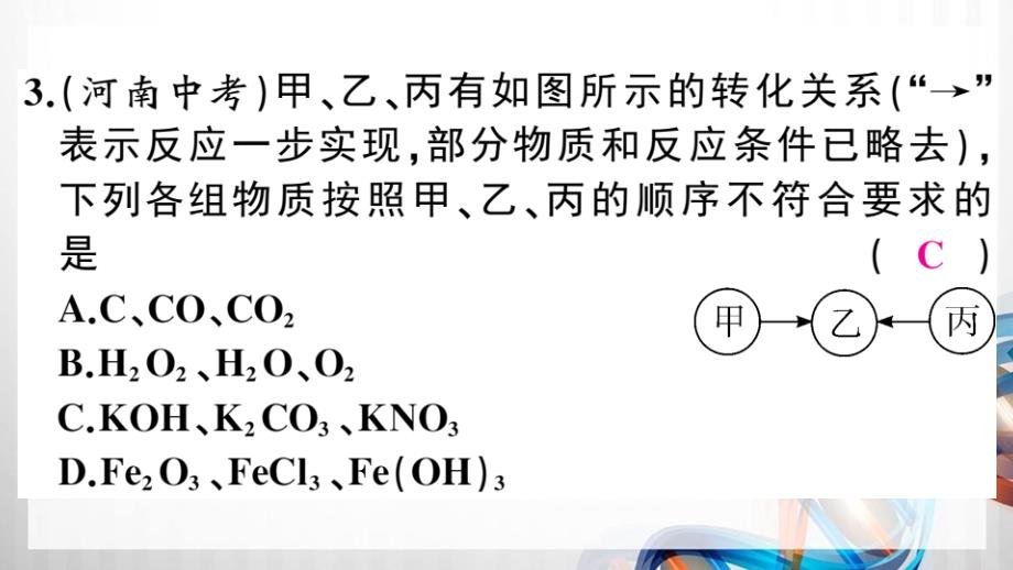 人教版九年级化学下册专题六《物质的转化与推断》中考复习题课件_第4页