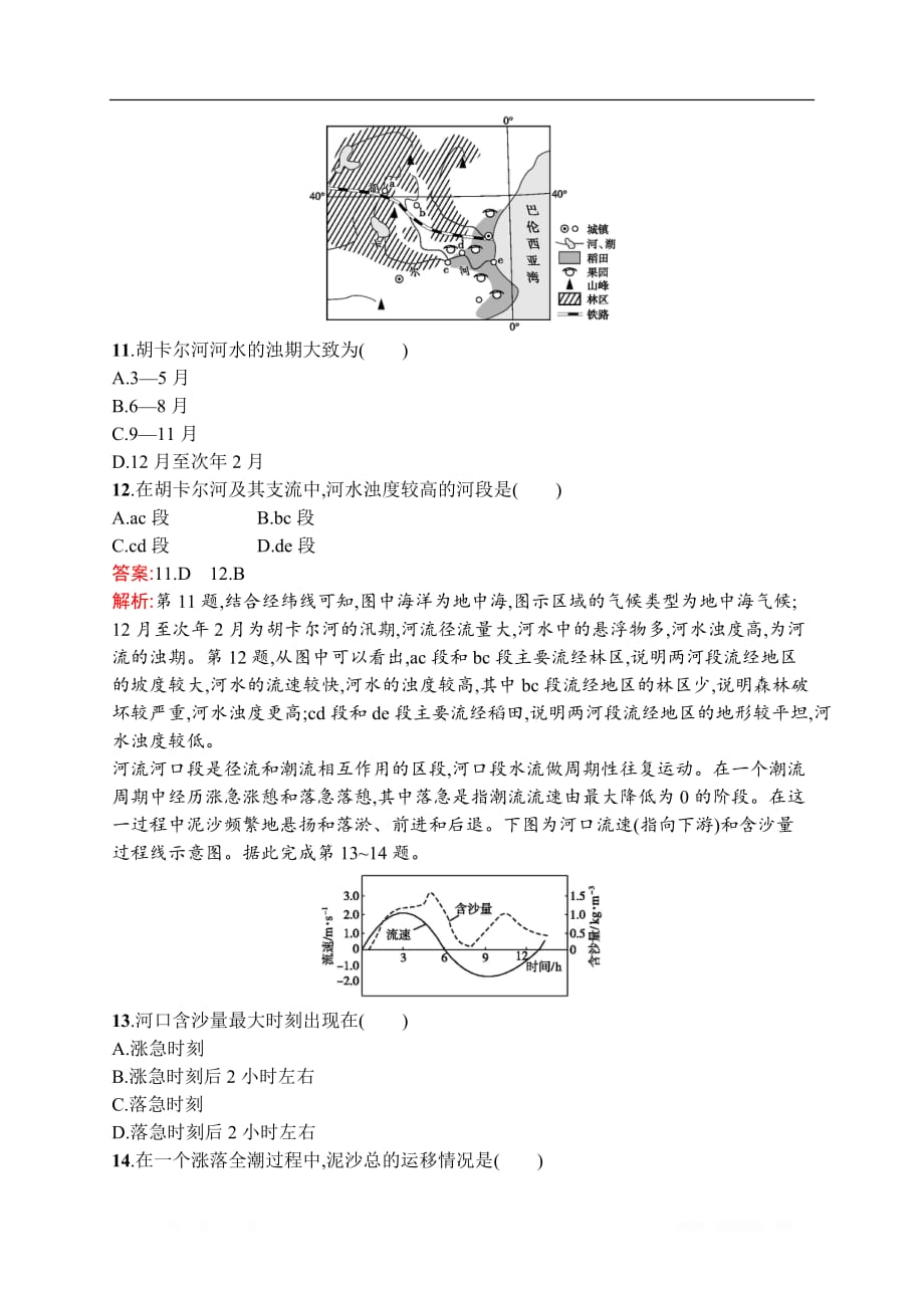 2021届广西高考地理导学一轮复习考点规范练10　自然界的水循环和水资源的合理利用_第4页