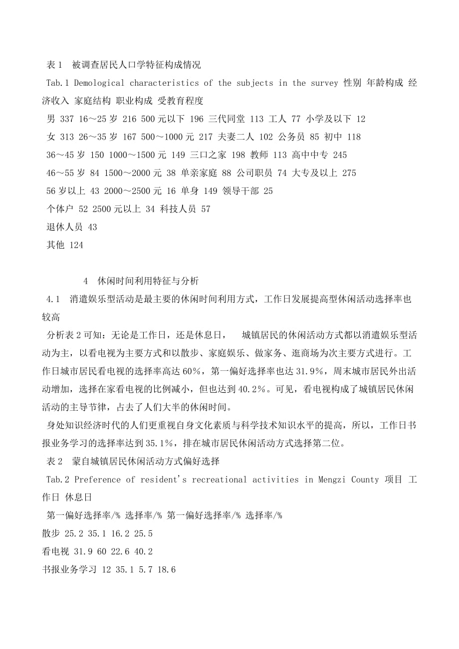 经济欠发达地区县级城镇居民休闲时间利用特征分析——以云南蒙自._第3页