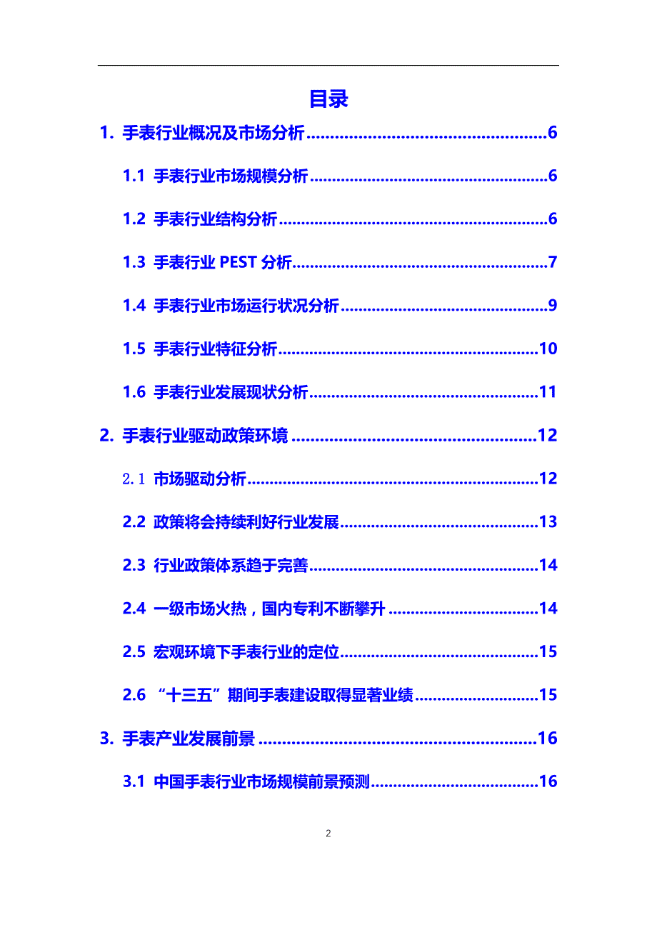 2020年手表行业调研分析及投资前景预测报告_第2页