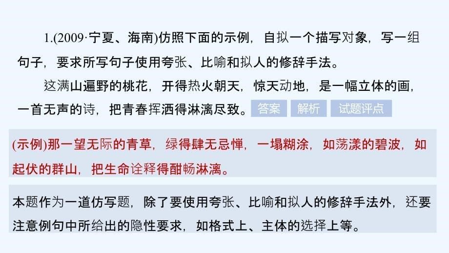 高考语文（全国）大一轮复习复习讲义课件：语言文字应用 考点六_第5页