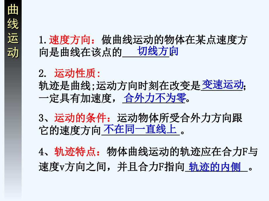 黑龙江省虎林市高级中学人教版高中物理必修二课件：第五章曲线运动复习_第3页