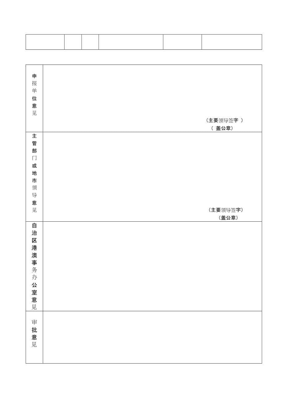 因公赴港、澳任务申报表_第5页