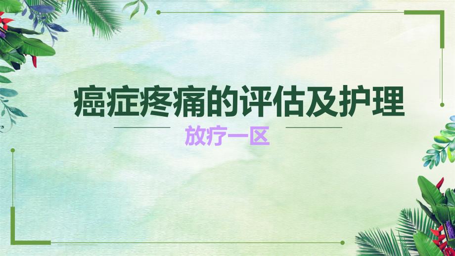 癌症疼痛的评估及护理PPT课件.ppt_第1页