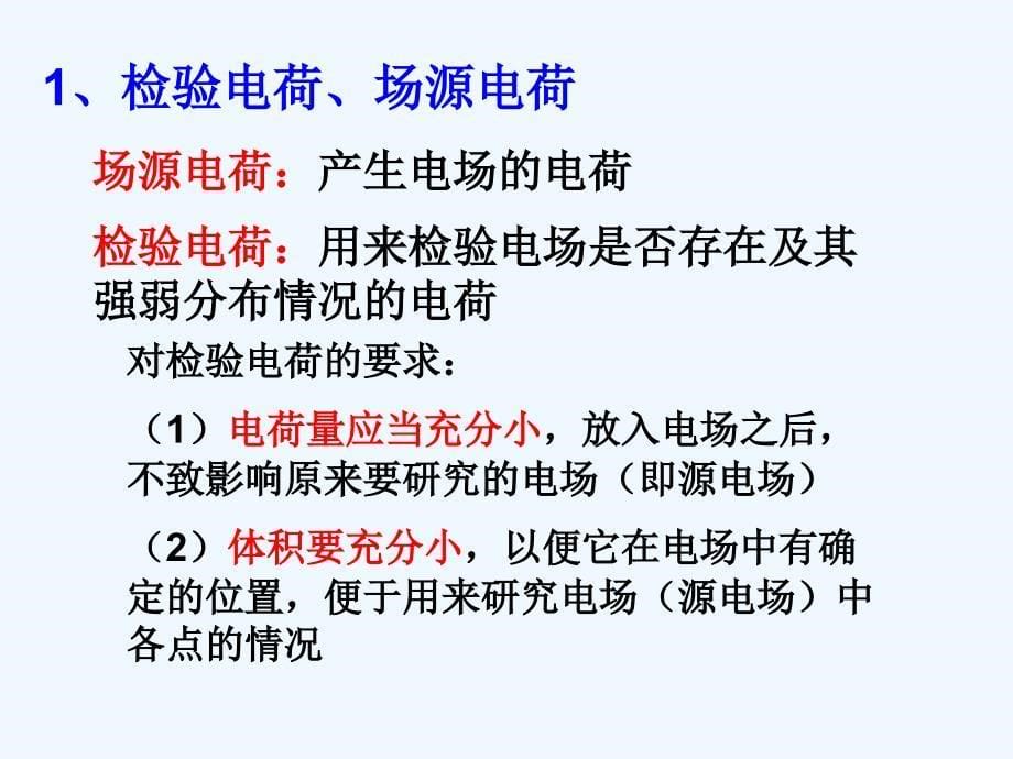 黑龙江省虎林市高级中学高中物理人教版选修3-1课件：1.3电场强度_第5页