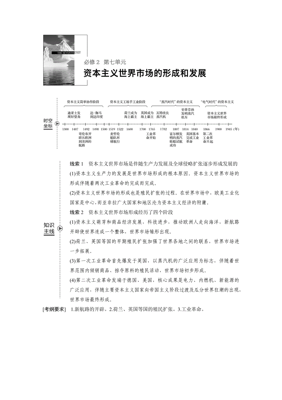 高考历史（人教版）复习必修2 第七单元资本主义世界市场的形成和发展 第20讲 Word版含答案_第1页