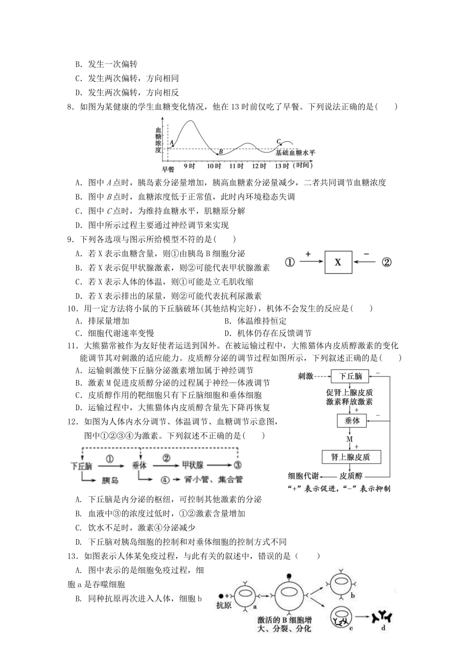 辽宁省抚顺市第十中学2018_2019学年高二生物下学期中试题_第2页