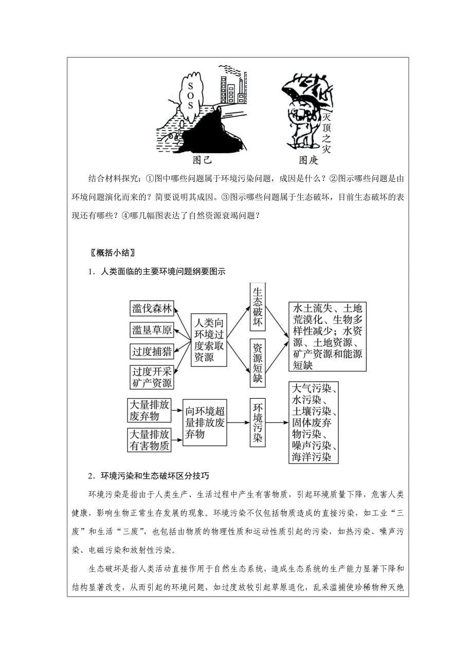 黑龙江省高中地理湘教版必修二领学案：4.1 人类面临的主要环境问题_第5页