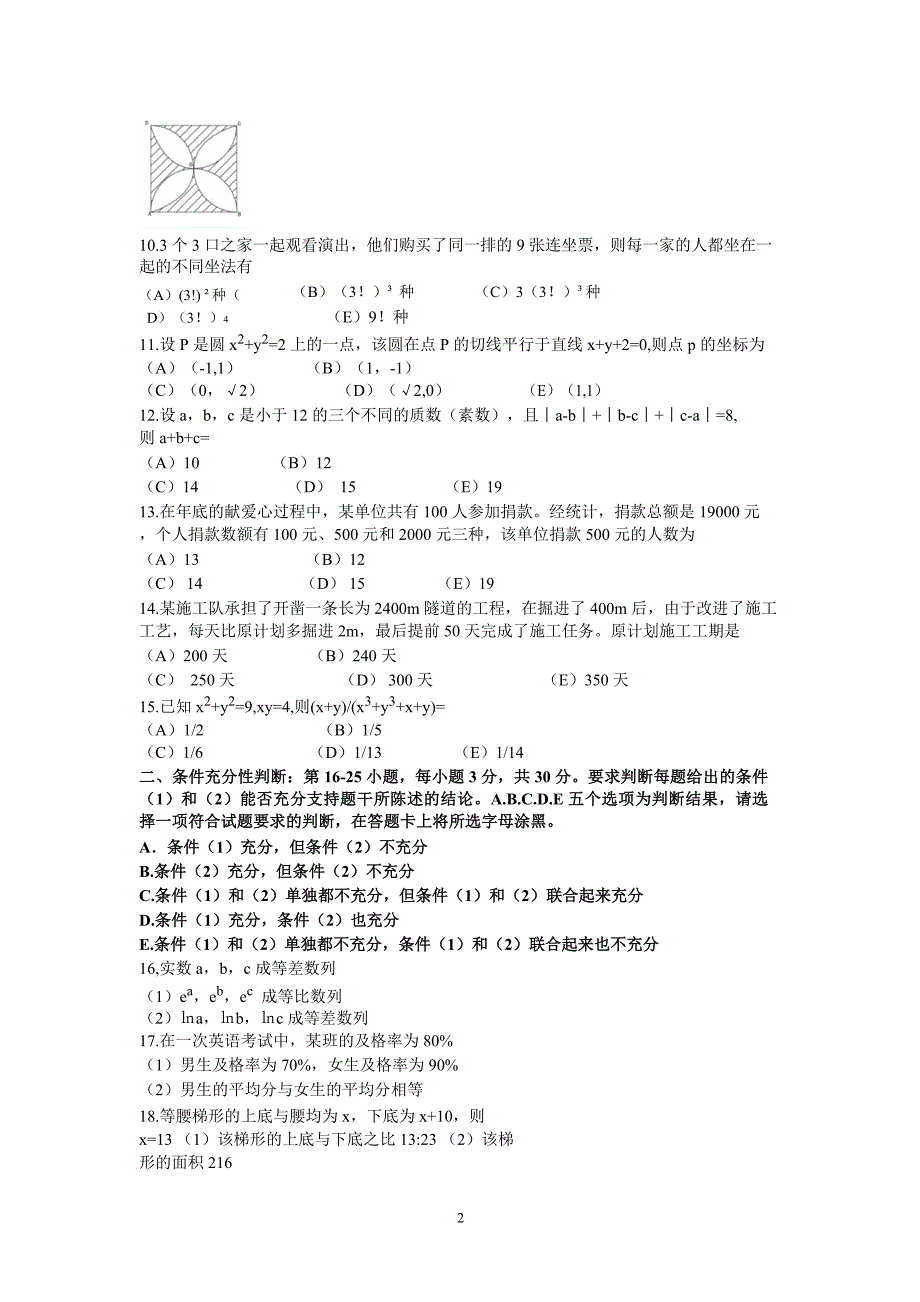 2011年考研管理类联考综合能力真题与答案解析_第2页