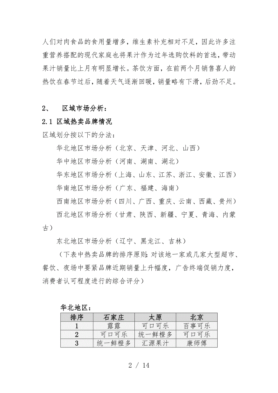 饮料行业市场分析报告(2月)_第2页