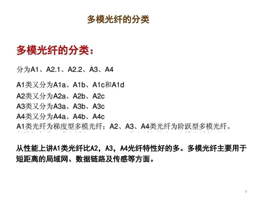 光纤的分类及比较包括各种单模光纤的色散及衰减特性ppt课件.ppt_第5页