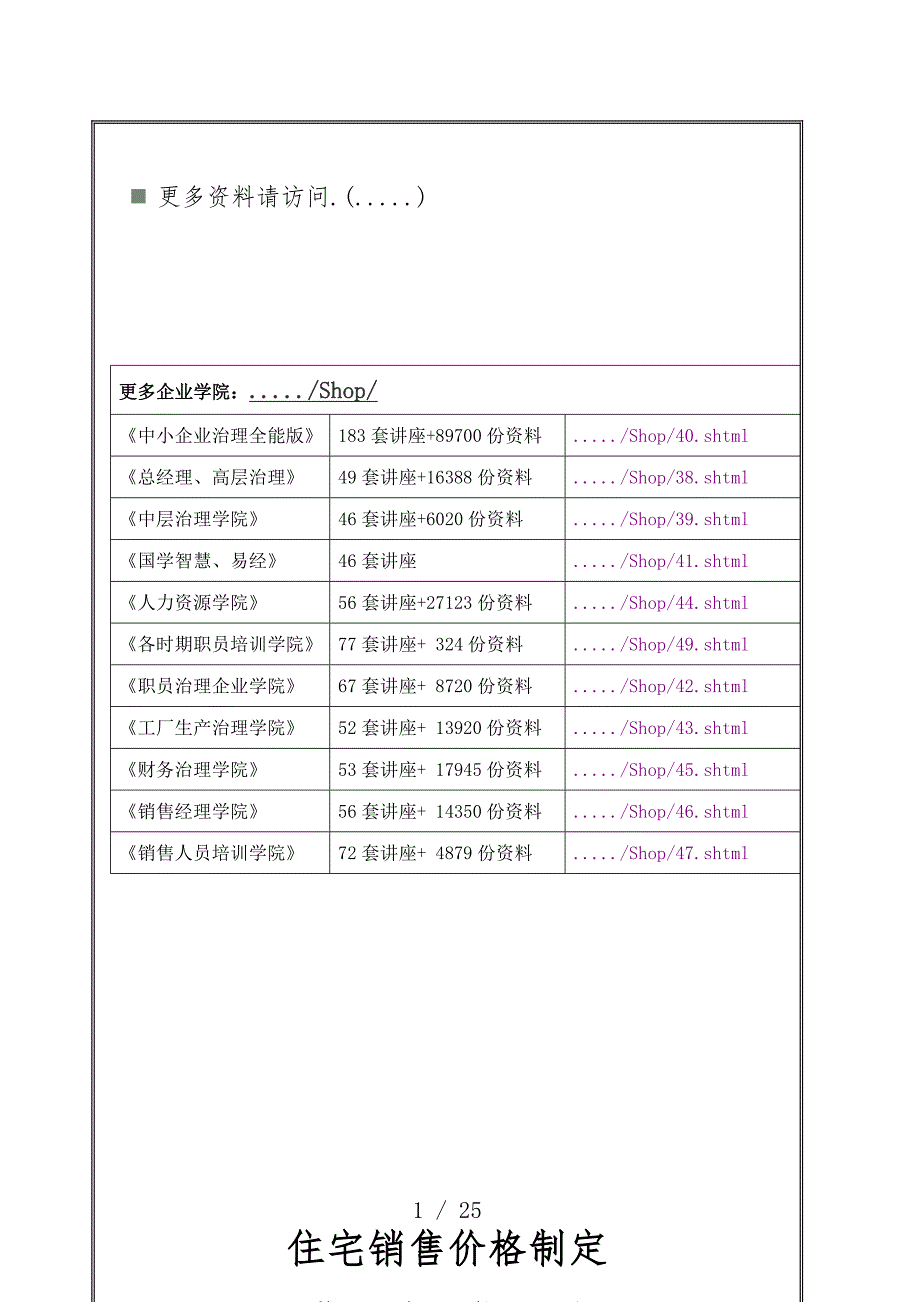 集团住宅销售价格制定手册_第1页