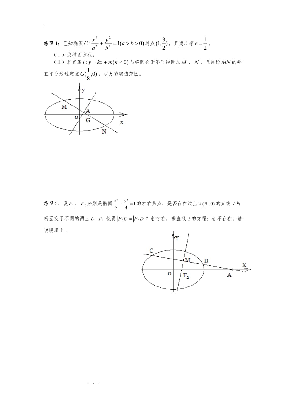 椭圆大题题型汇总例题+练习题_第3页