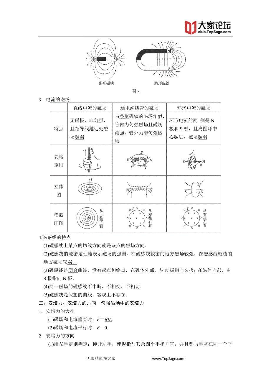 教与学2014高考物理总复习教案57份打包 教与学 2014高考物理总复习教案35 磁场的描述　磁场对电流的作用_第4页