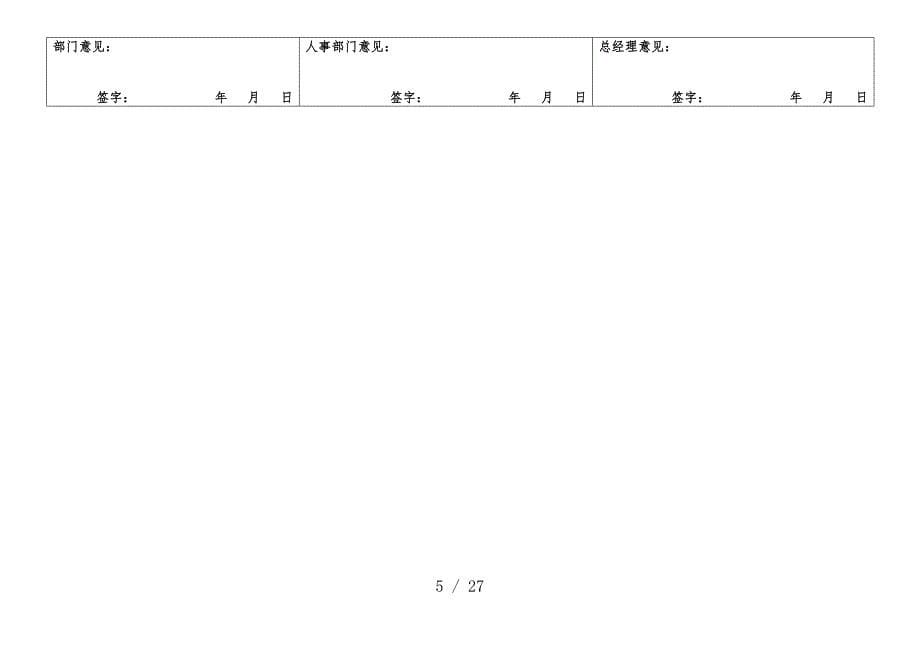 集团公司人事制度表格汇编_第5页