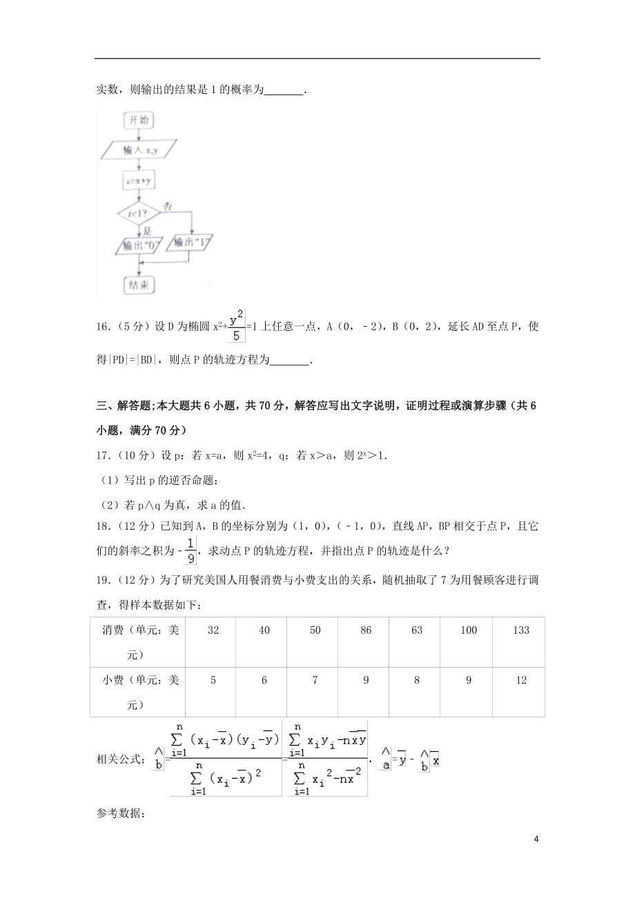 河北省张家口市2020年高二数学上学期期中试题文2018080801174_第4页