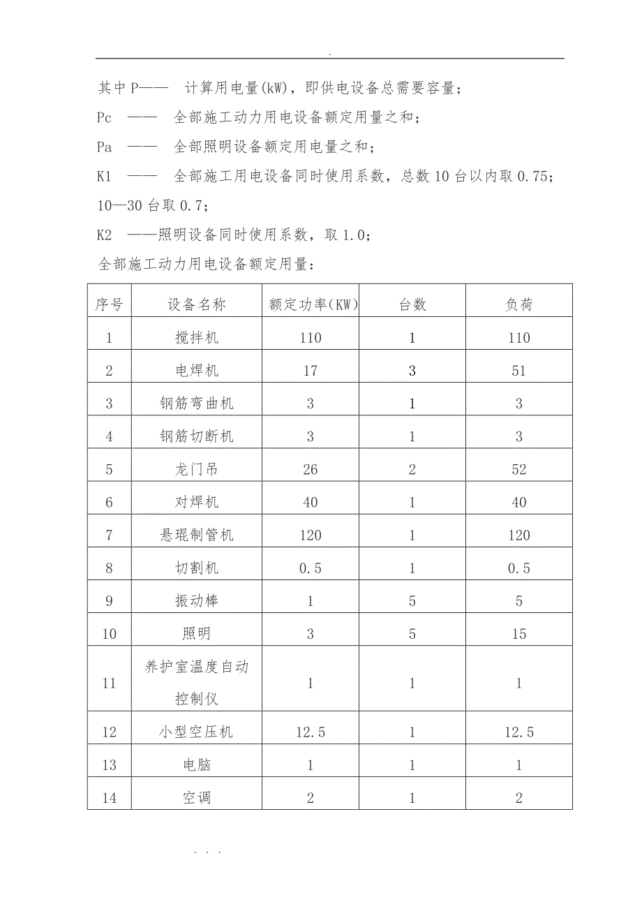 预制场临时用电专项安全工程施工设计方案_第2页