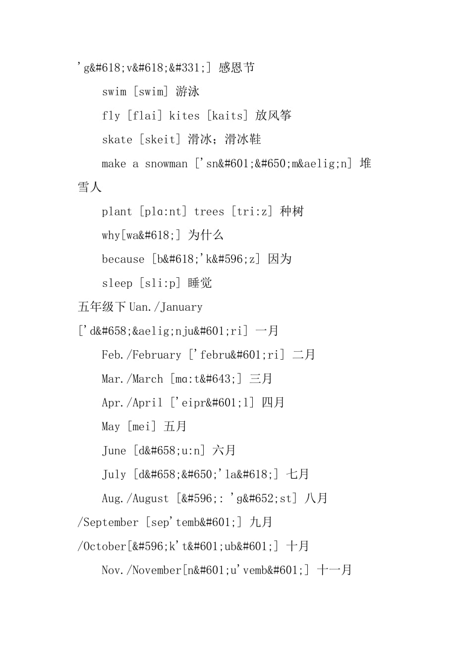 PEP五年级英语下册单词表带音标_第3页