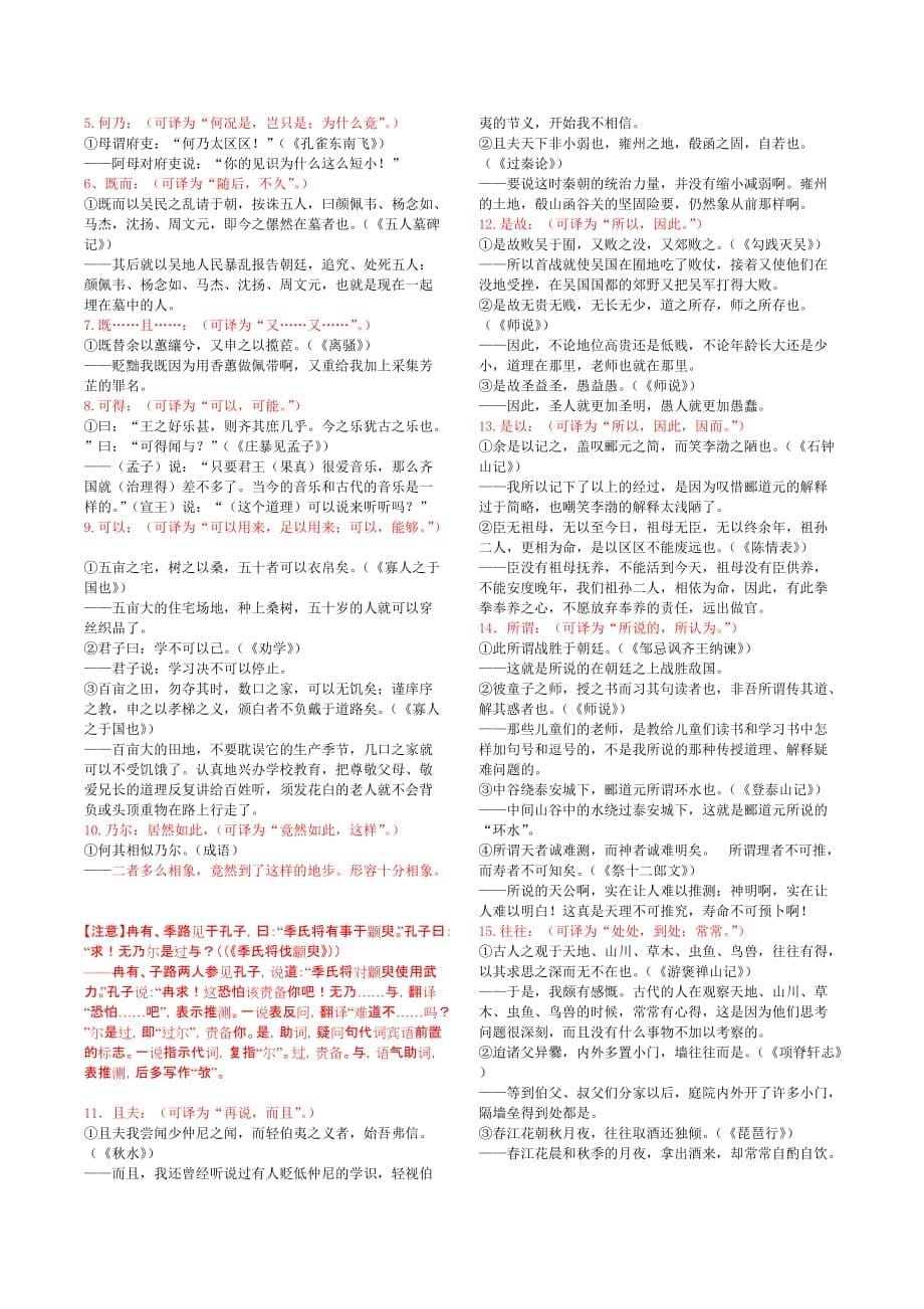 高中常见文言文固定格式（翻译版）.doc_第5页