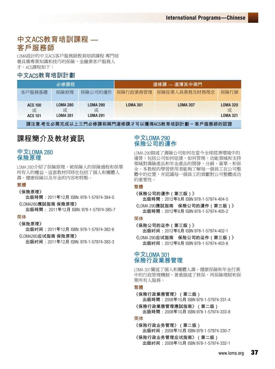 最新LOMA教育培训课程介绍_第5页