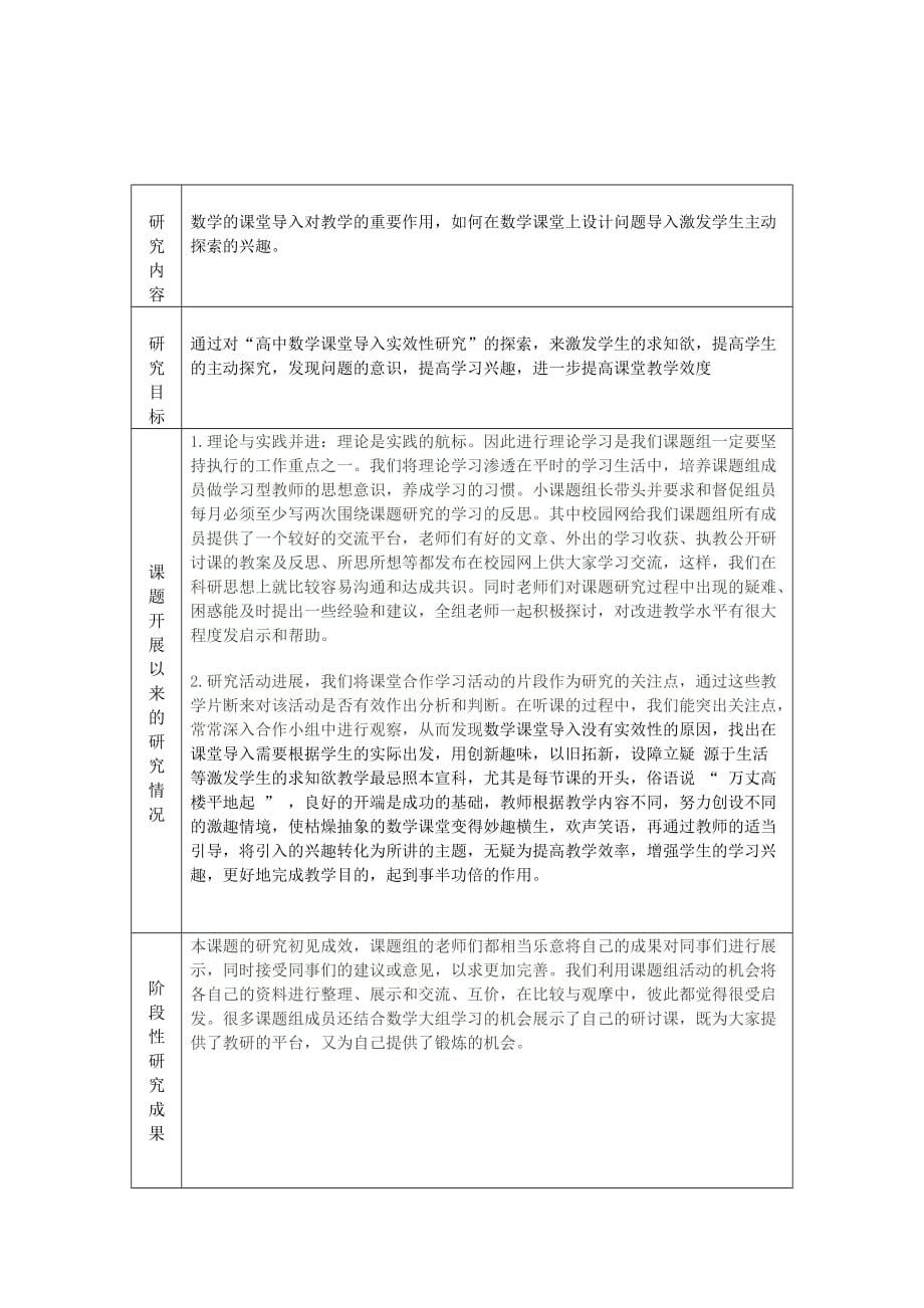 高中数学小课题中期检查报告表.doc_第2页