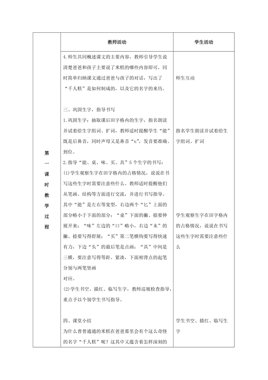 2019学年二年级语文下册 课文2 6 千人糕教案 新人教版.doc_第4页