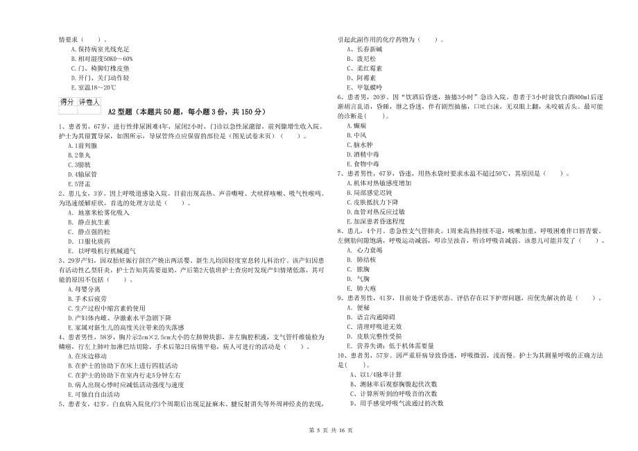 2019年护士职业资格《专业实务》题库综合试卷C卷 附解析.doc_第5页