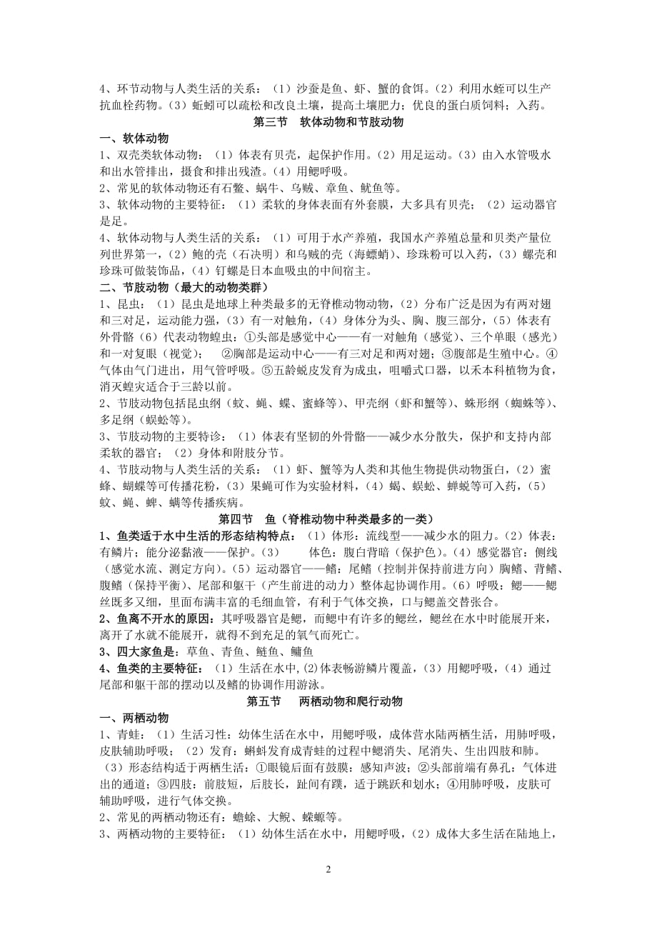 初二生物上册复习资料.doc_第2页