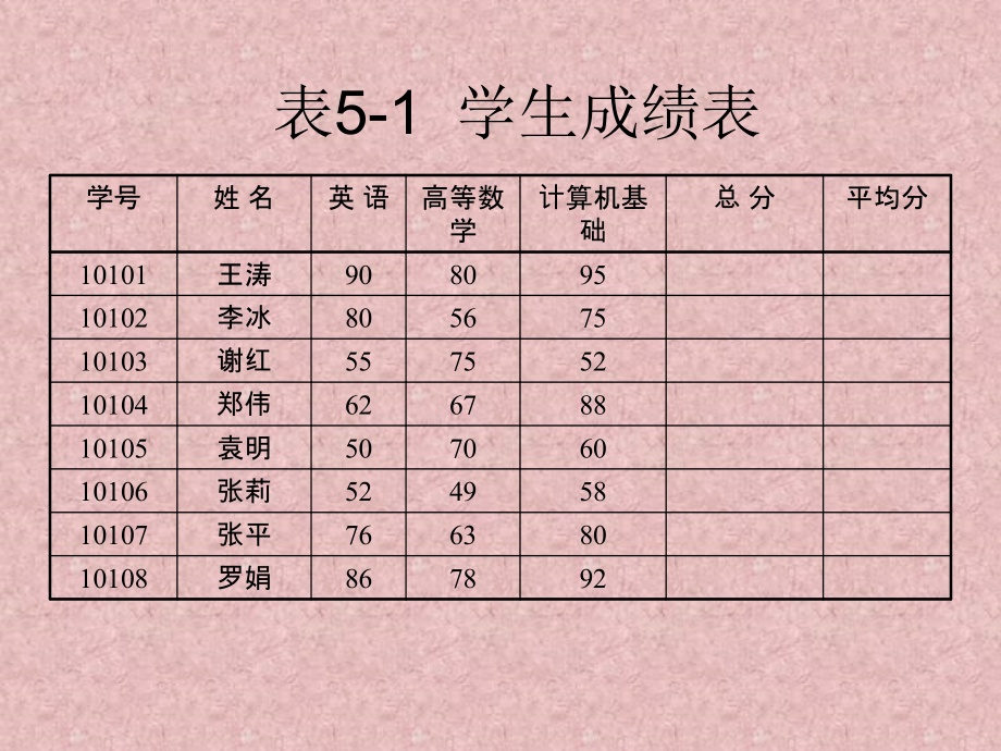 柳青全套配套课件计算机应用基础第2版 第5章 电子表格软件的使用_第4页