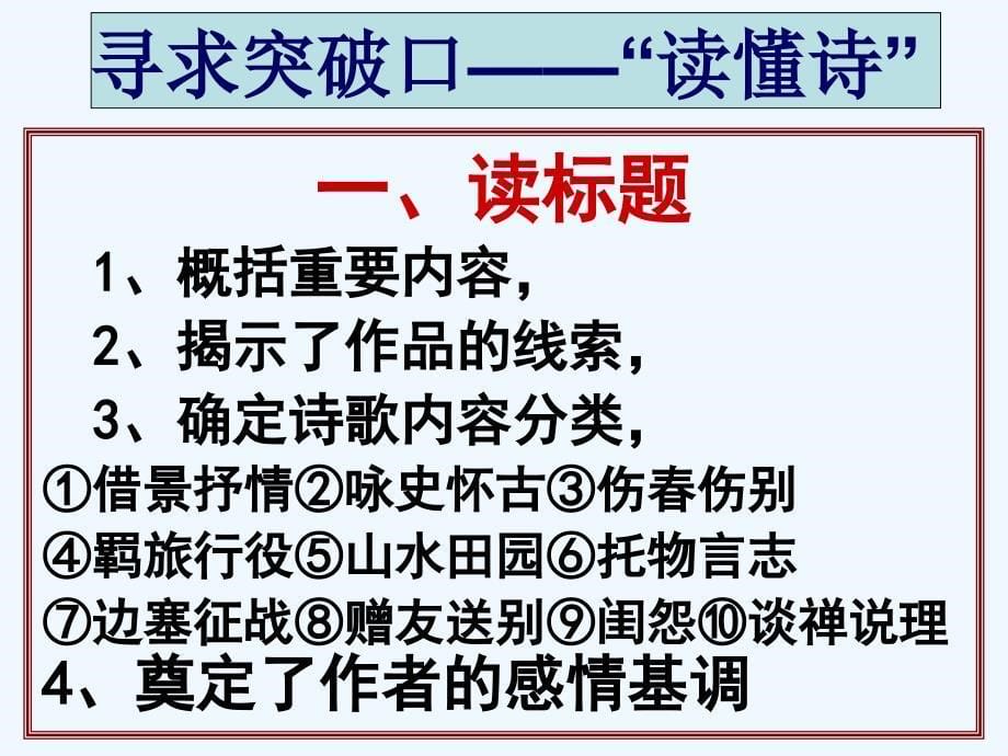 高三语文诗歌二轮复习精要课件_第5页