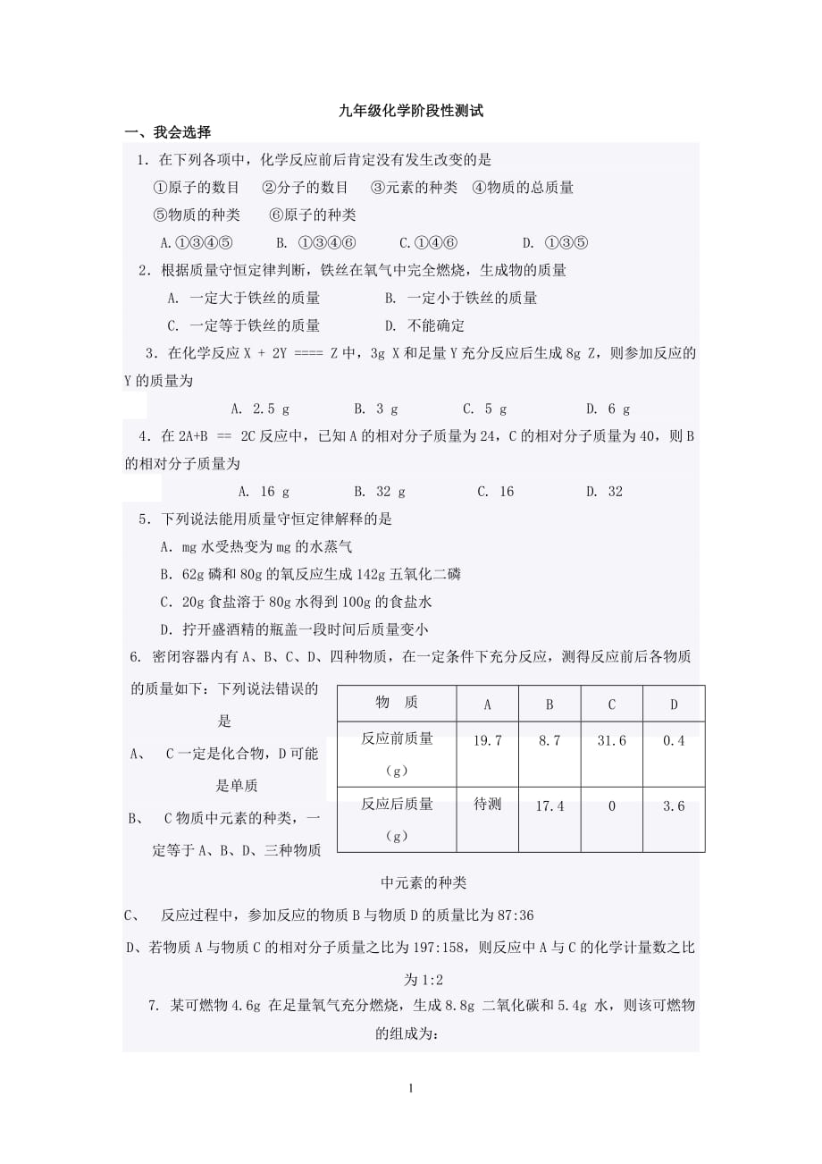 九年级化学阶段性测试谢.doc_第1页