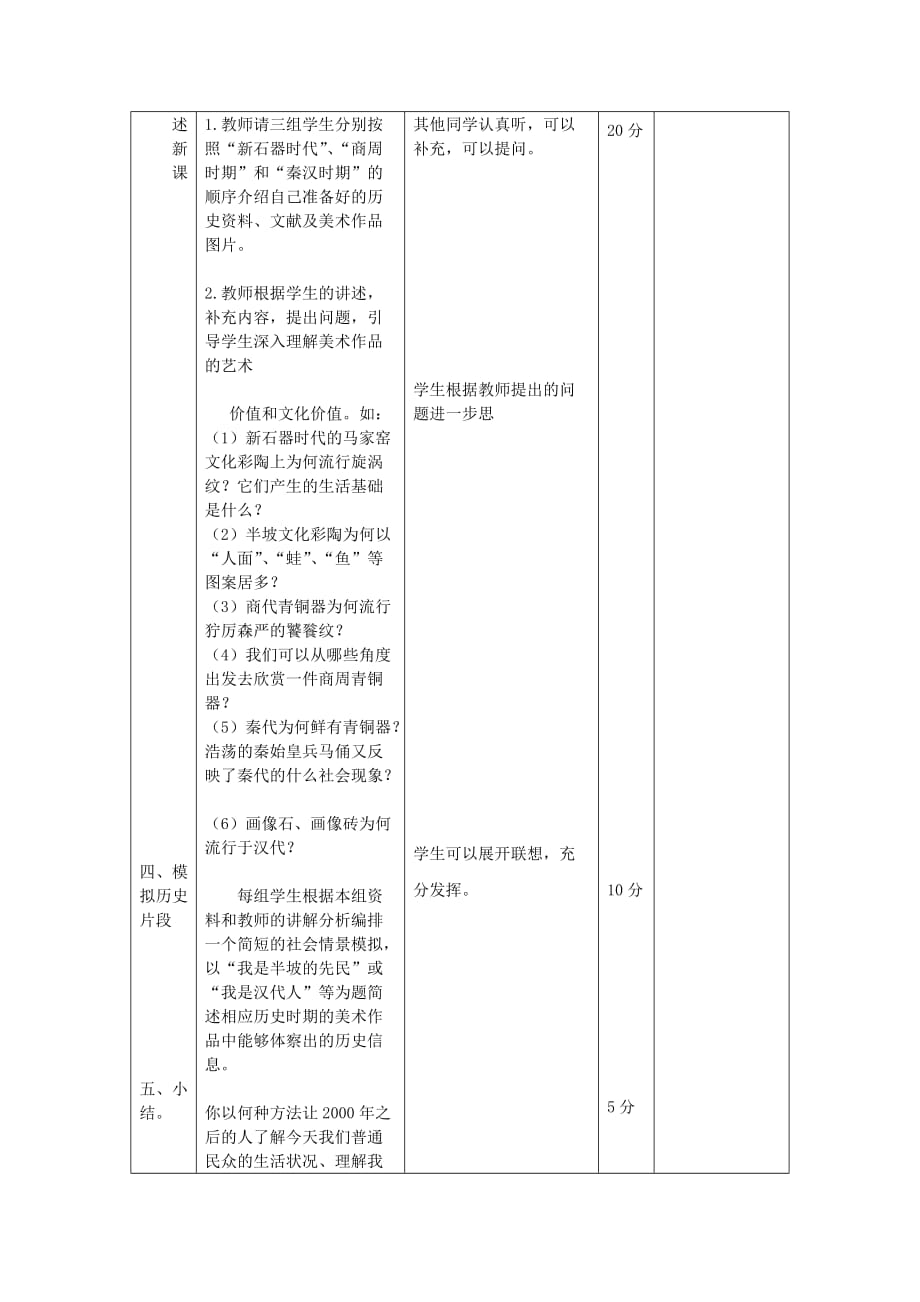 九年级上册第一单元《中国美术的辉煌历史与文化价值》教案.doc_第4页