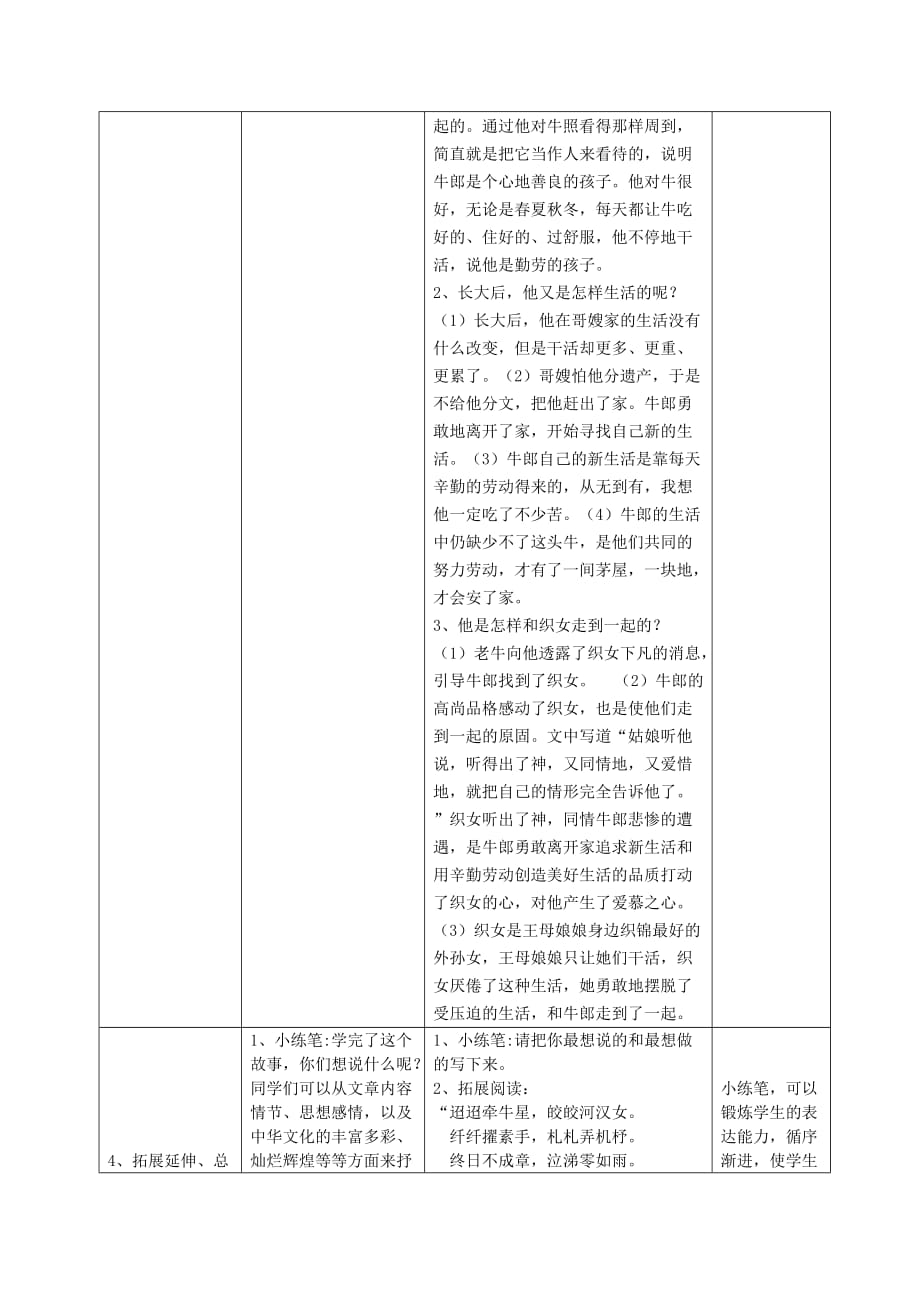 2019年四年级语文上册 32.牛郎织女（1）教案 语文S版.doc_第4页