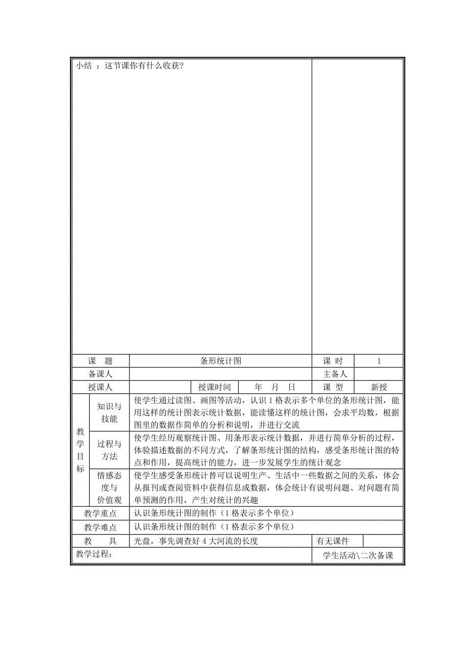 2019年（秋）四年级数学上册 第四单元 统计表和条形统计图教案2 苏教版.doc_第5页