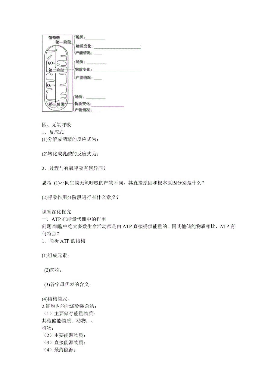 细胞的能量“通货”-ATP及细胞呼吸生物学案.doc_第2页