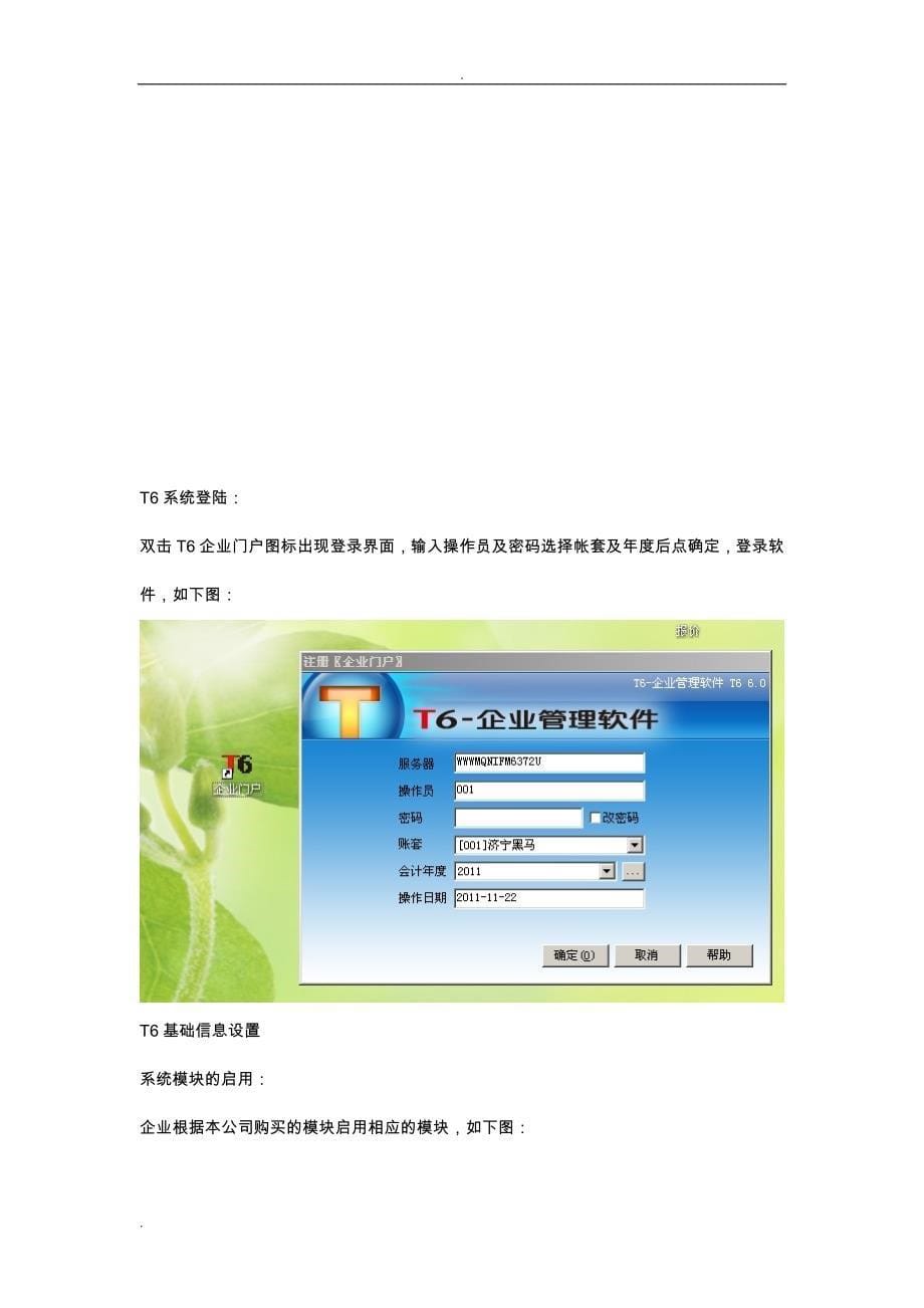 T6操作手册初始建账_第5页